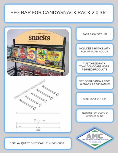 Peg Bar For Candy/Snack Rack 2.0 36" - Image 2