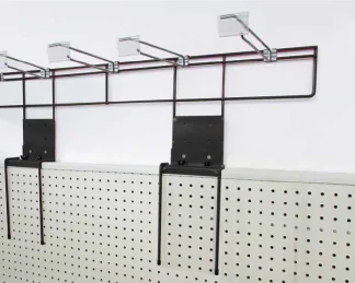 Adjustable Inline Balcony Rack - 3 Ft wide with 5 hooks, black color
