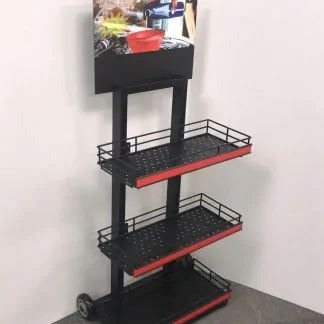 Mobile Rack with 3 Shelves, black on wheels