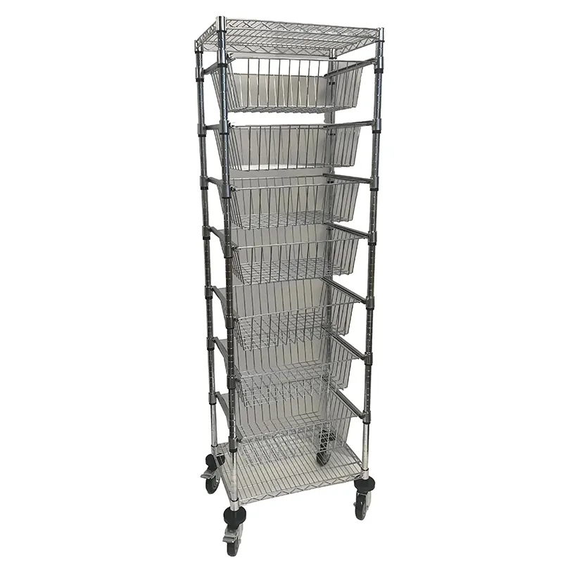 7 Bin Restocking Cart