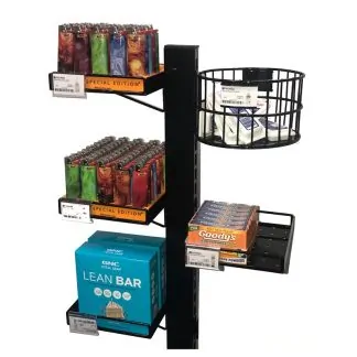 Self-Checkout Countertop Wire Rack Black for gums, condoms, lighters
